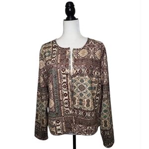 Tribal Jeans Women's Jacket Size L Front Hook & Loop Closure